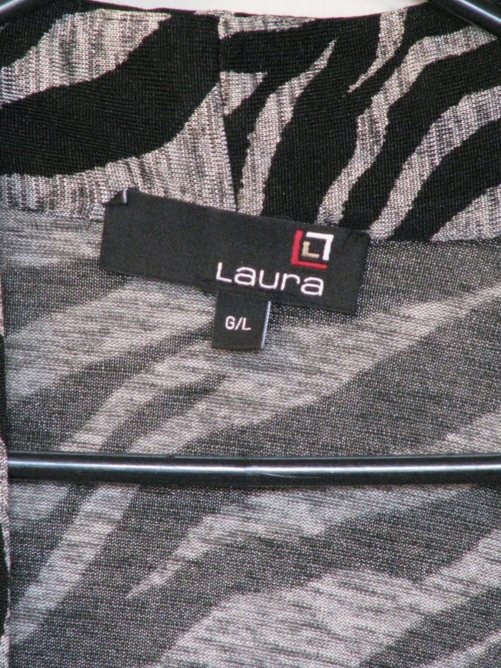 Laura Black and Metallic Silver Tiger Stripe Cardigan - Picture 3 of 6
